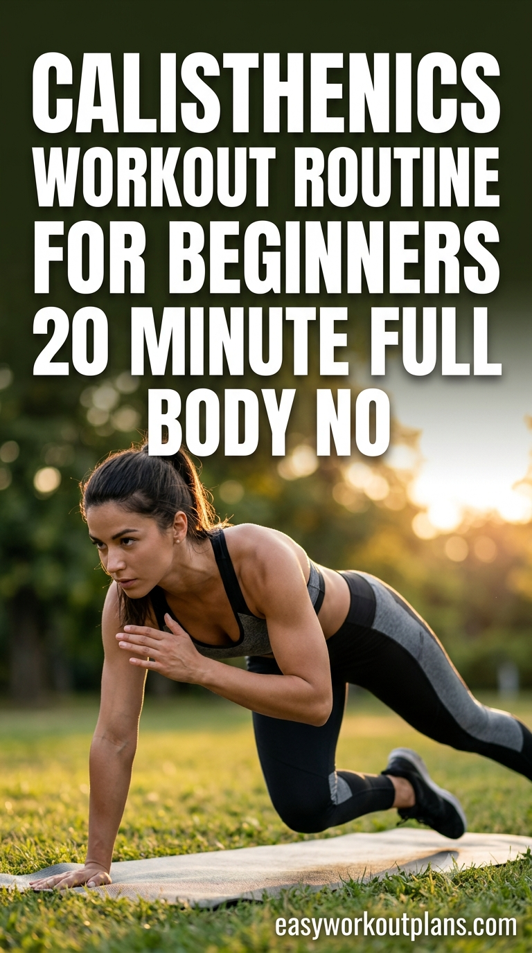 Calisthenics Workout Routine For Beginners 20 Minute Full Body No Equipment Plan