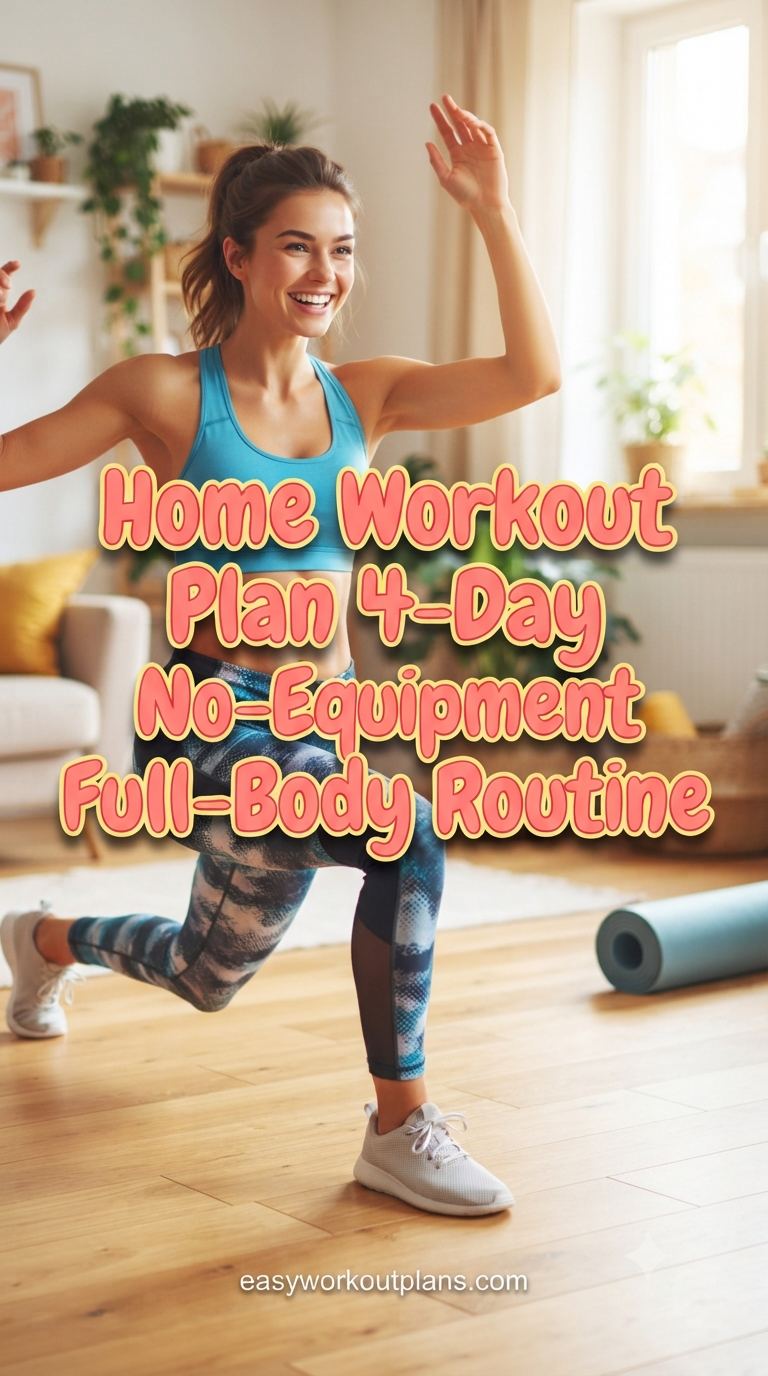 Home Workout Plan 4-Day No-Equipment Full-Body Routine