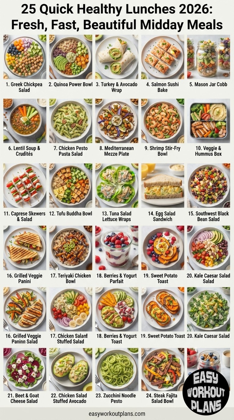 25 Quick Healthy Lunches 2026: Fresh, Fast, Beautiful Midday Meals