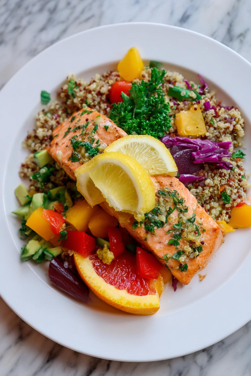 1. Post-Workout Dinner Ideas 2026: Lemon-Herb Salmon and Quinoa Citrus Bowl