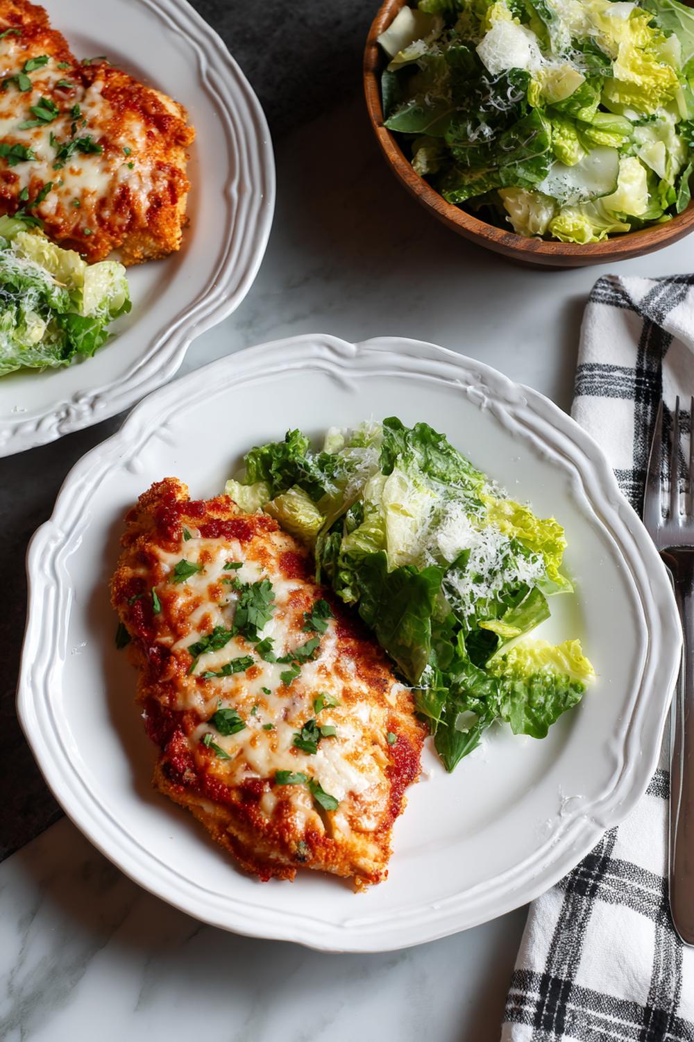 13. Post-Workout Dinner Ideas 2026: Air-Fryer Chicken Parmesan with Side Caesar Crunch