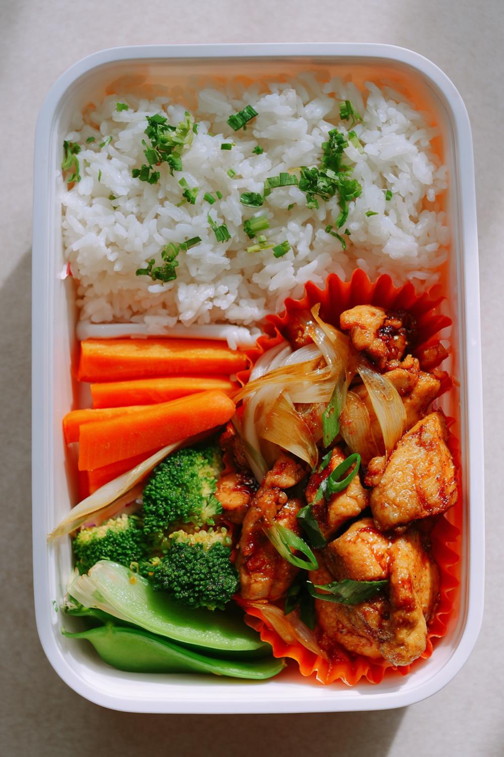 3. Post-Workout Dinner Ideas 2026: Ginger-Soy Chicken and Steamed Rice Bento Tray