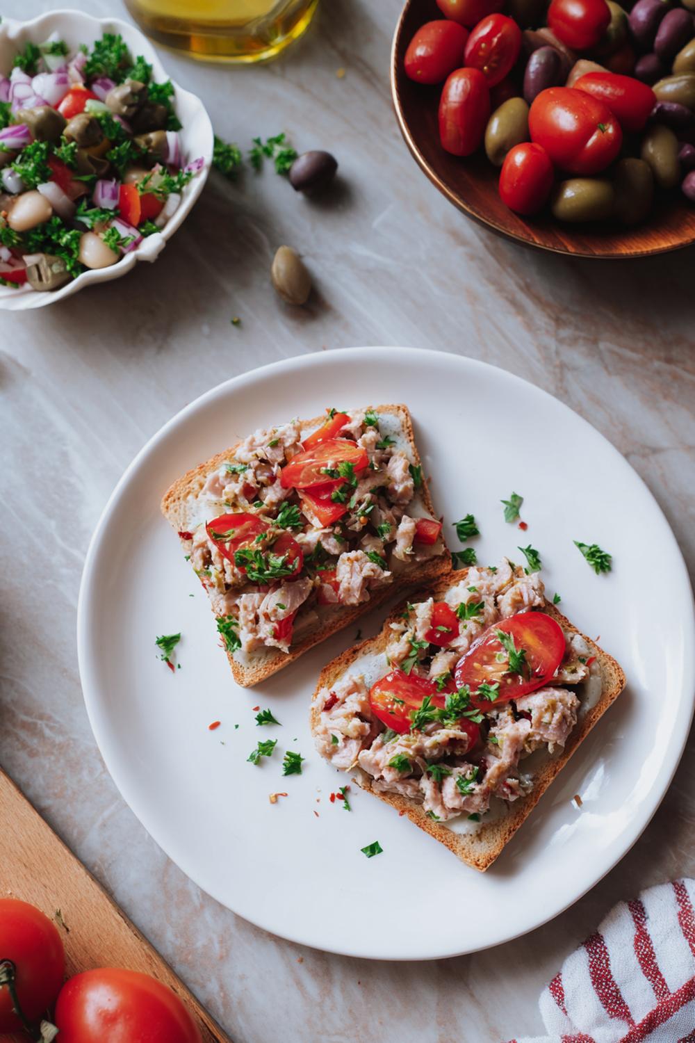 31. Post-Workout Dinner Ideas 2026: Sardine and Tomato Toast Dinner with Side Bean Salad