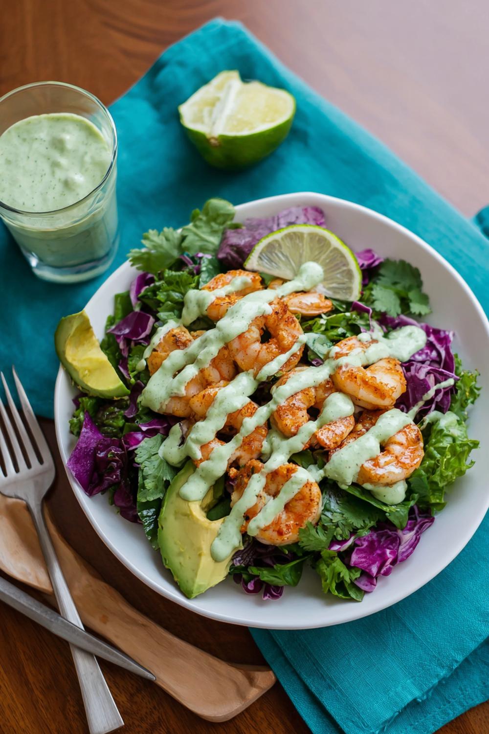 5. Post-Workout Dinner Ideas 2026: Shrimp Taco Salad with Avocado-Lime Crema