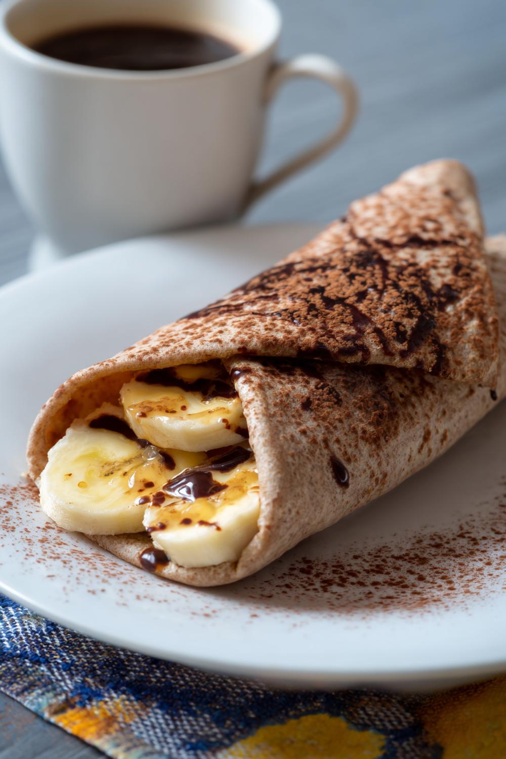 10. Pre Workout Breakfast Ideas 2026: Peanut Butter Banana Wrap with Cocoa Dust