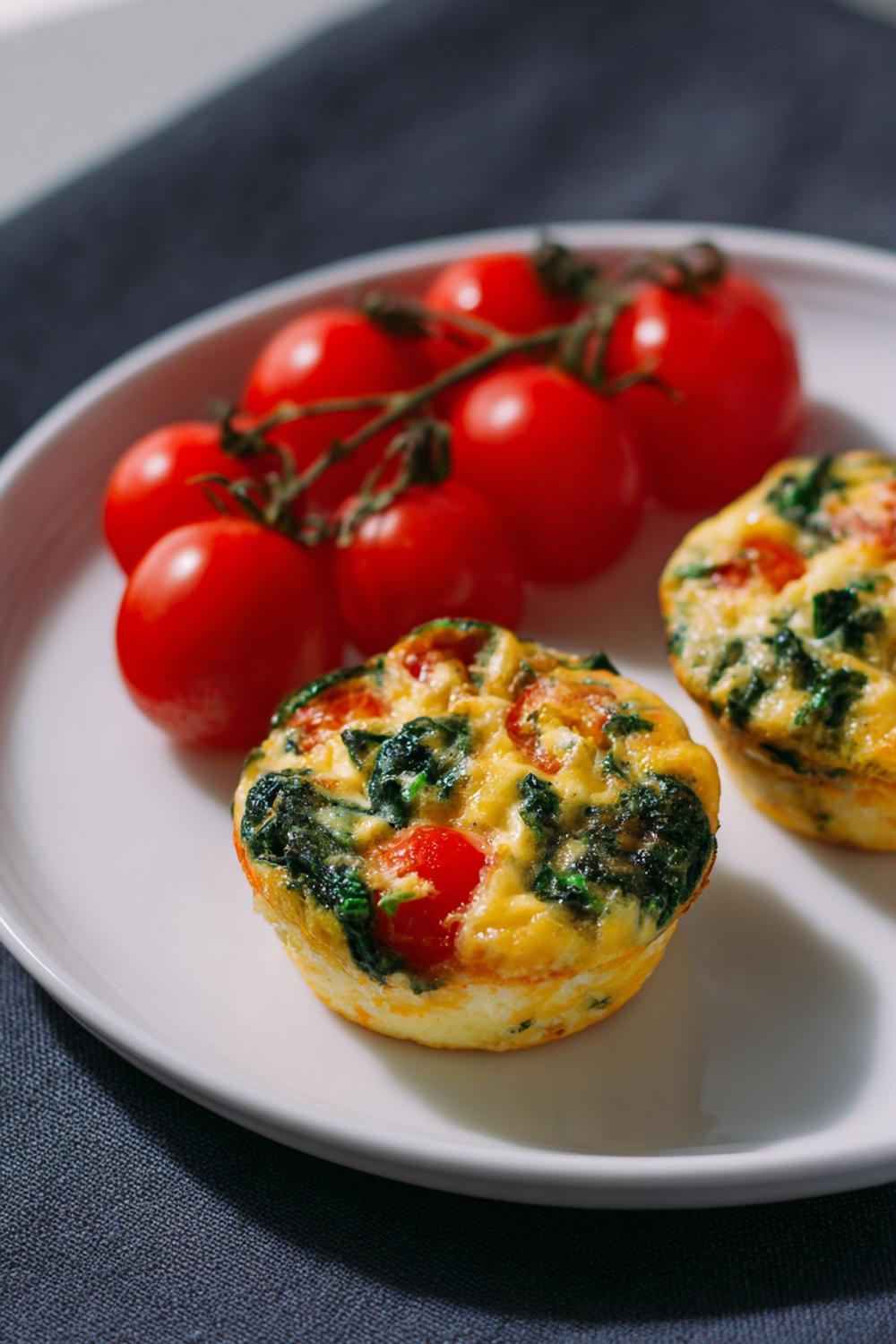 11. Pre Workout Breakfast Ideas 2026: Egg and Spinach Breakfast Muffin with Cherry Tomatoes