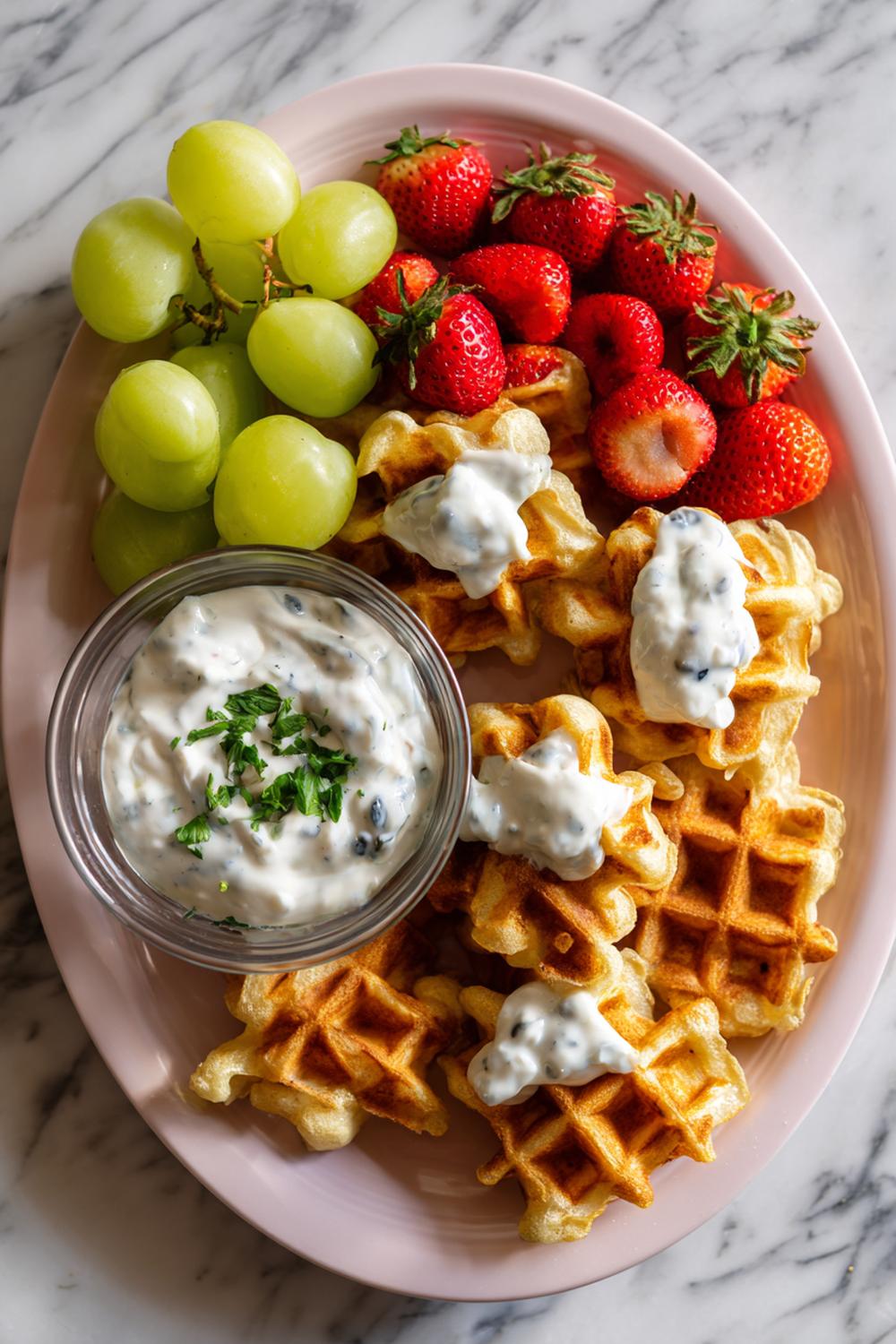 19. Pre Workout Breakfast Ideas 2026: Mini Waffle Squares with Greek Yogurt Dip