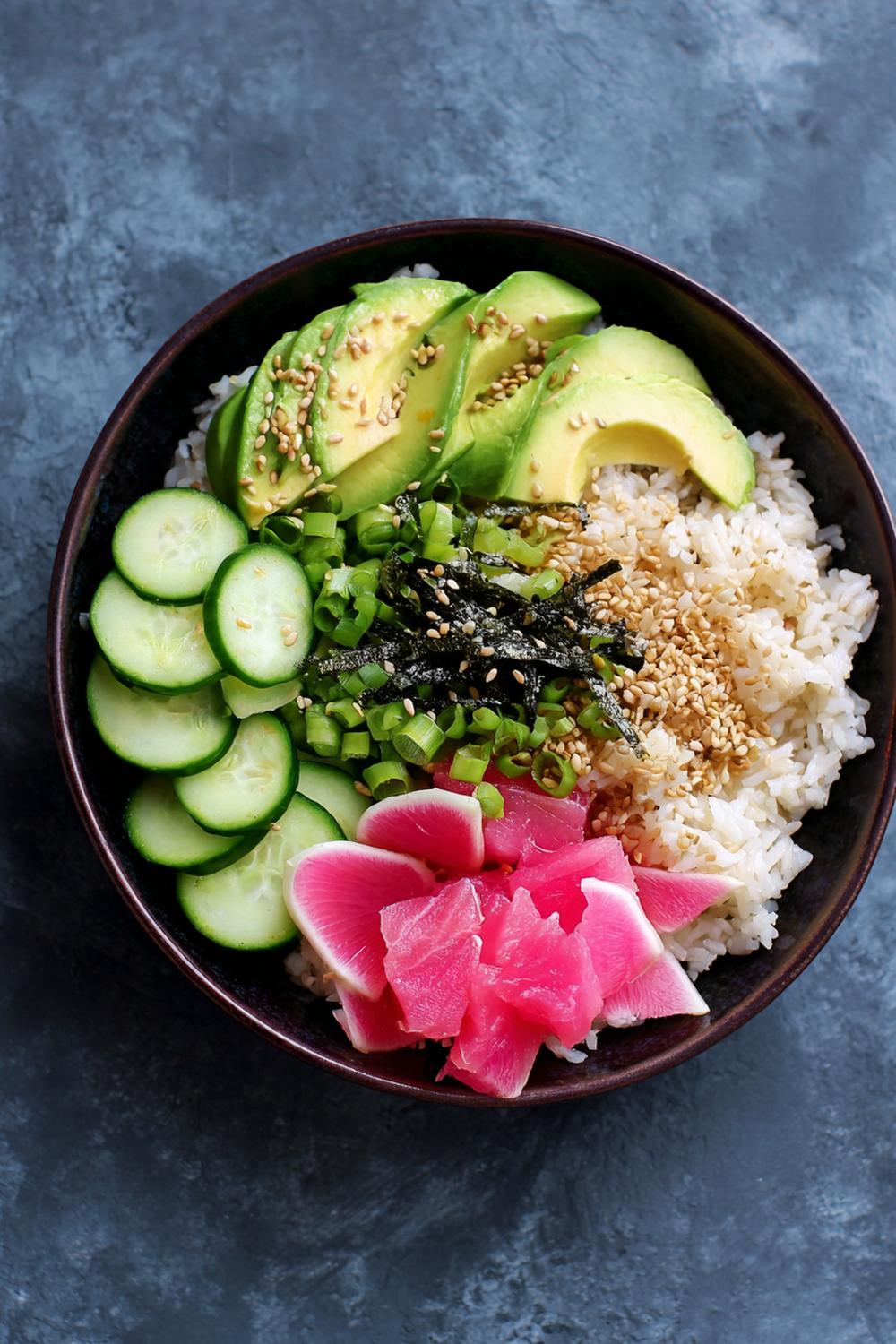 20. Pre Workout Breakfast Ideas 2026: Tuna Rice Bowl with Sesame and Cucumber Coins