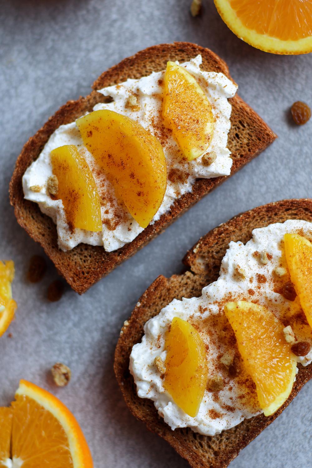 24. Pre Workout Breakfast Ideas 2026: Cinnamon Raisin Toast with Ricotta and Orange Segments