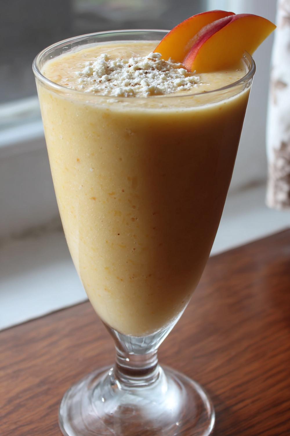 8. Protein Smoothie Recipe 2026: Peach Ginger Smoothie with Cottage Cheese Creaminess