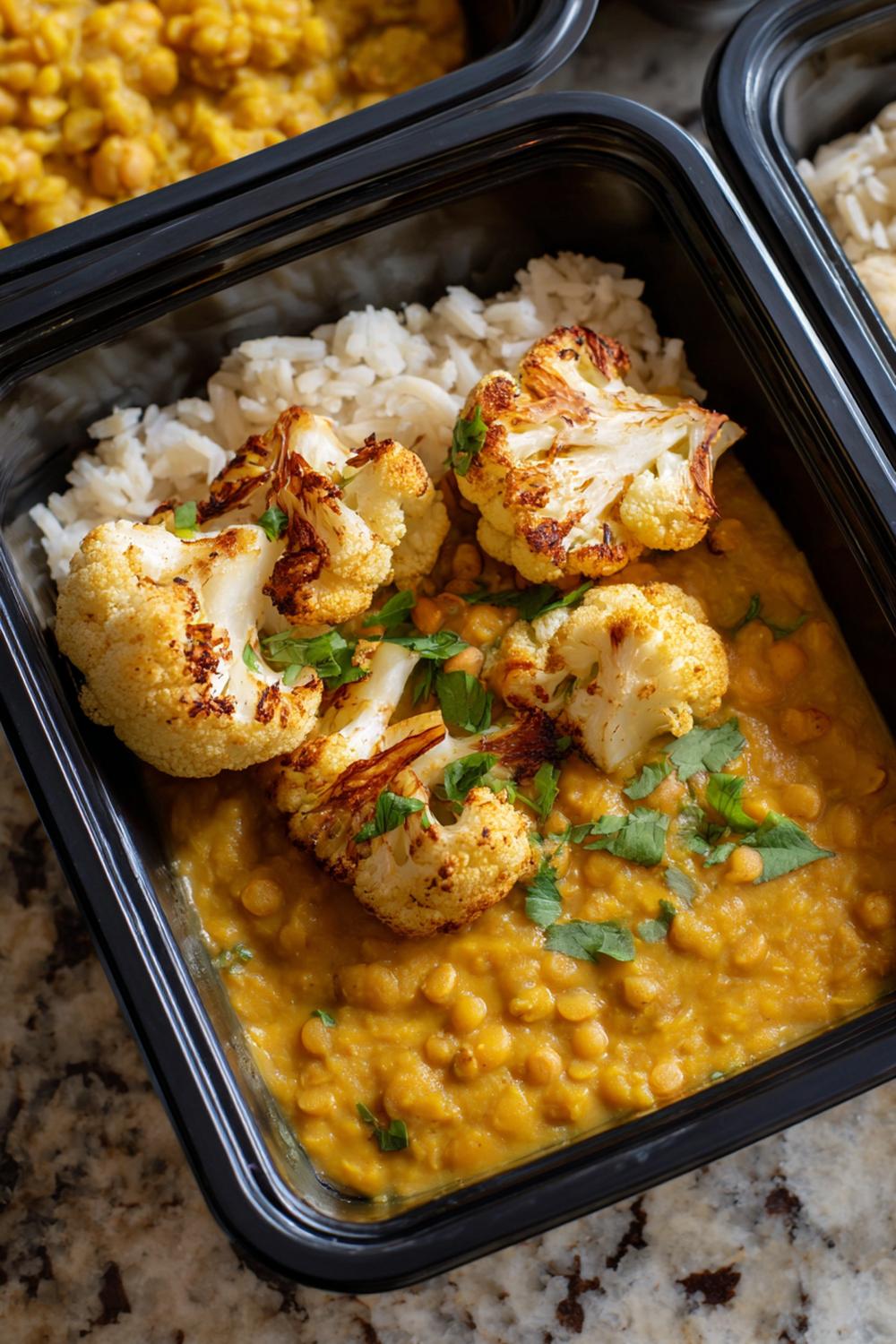 15. Vegan athlete meal prep 2026: Red Lentil Dal with Roasted Cauliflower Florets