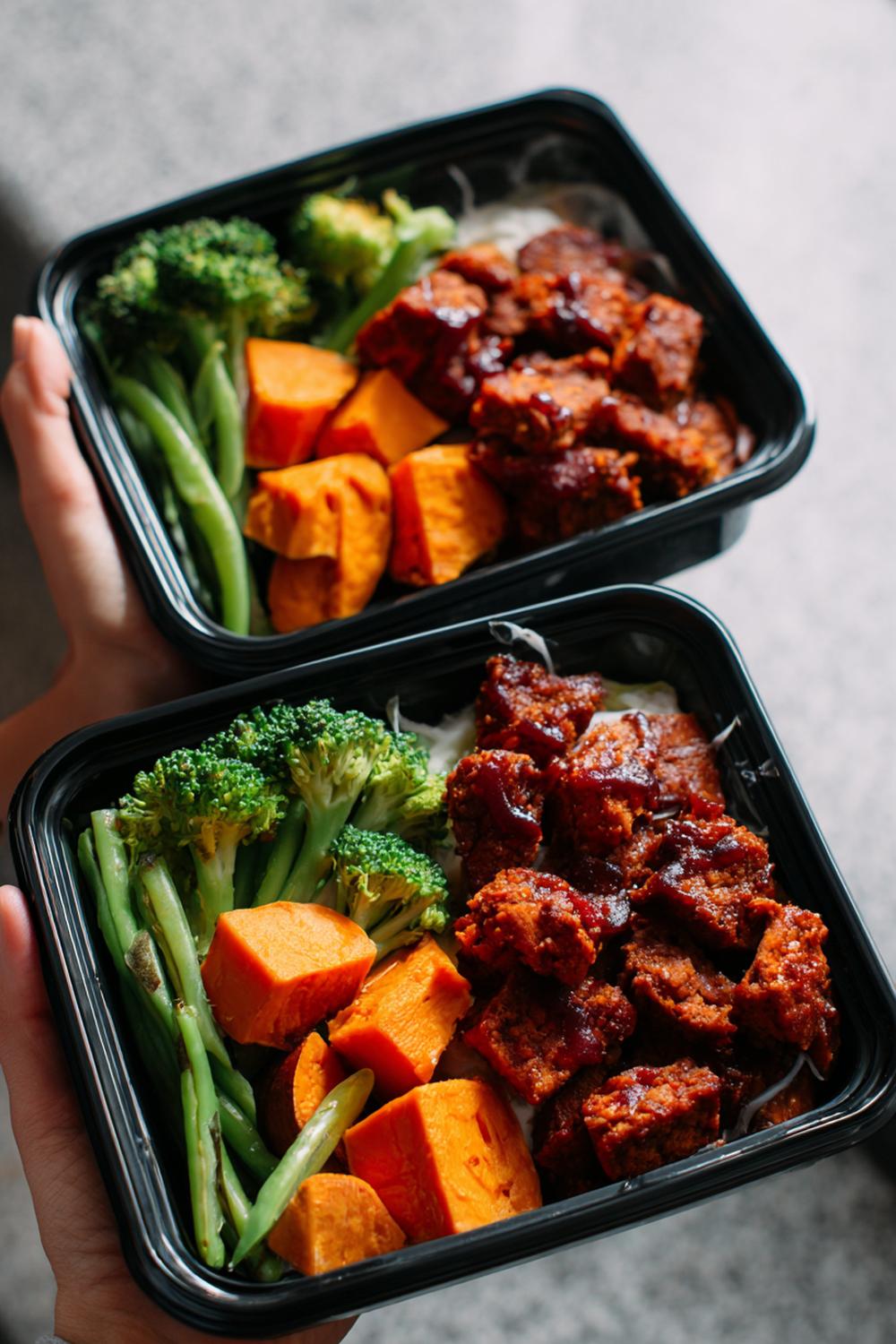 2. Vegan athlete meal prep 2026: Smoky Tempeh Sweet Potato Sheet-Pan Boxes
