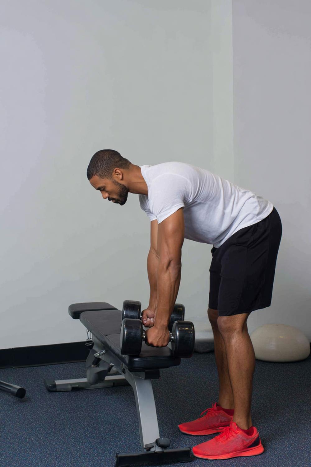21. Weight Loss Workout Plan for Upper-Body Push Focus with Dumbbells and a Bench Angle