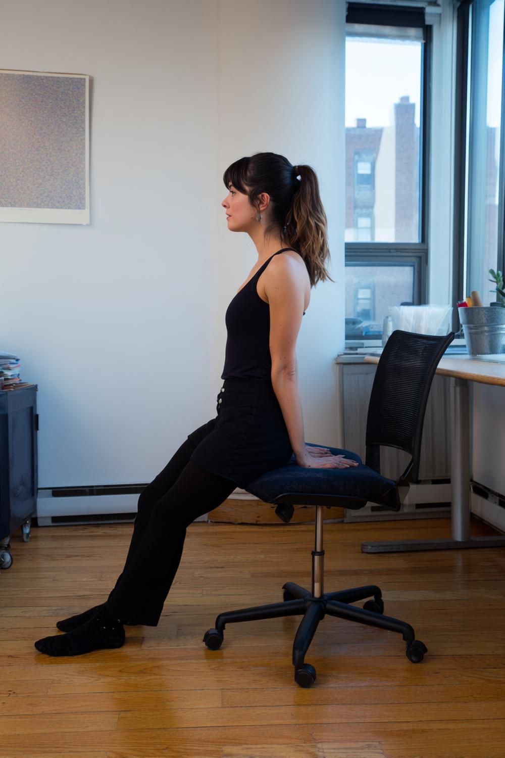 2. Desk-Side Yoga Stretching Routine with Chair Support and Hip-Release Focus